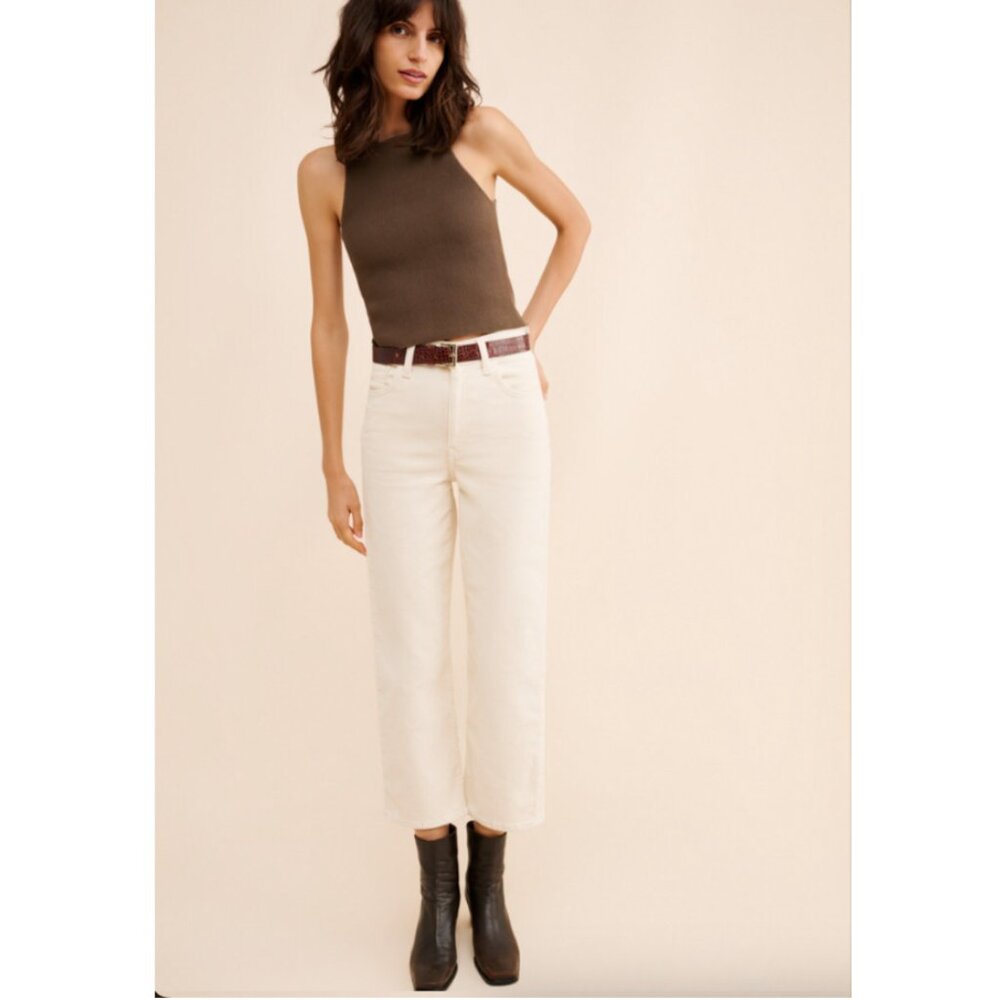 Corduroy Ribcage Straight Leg Ankle Jeans